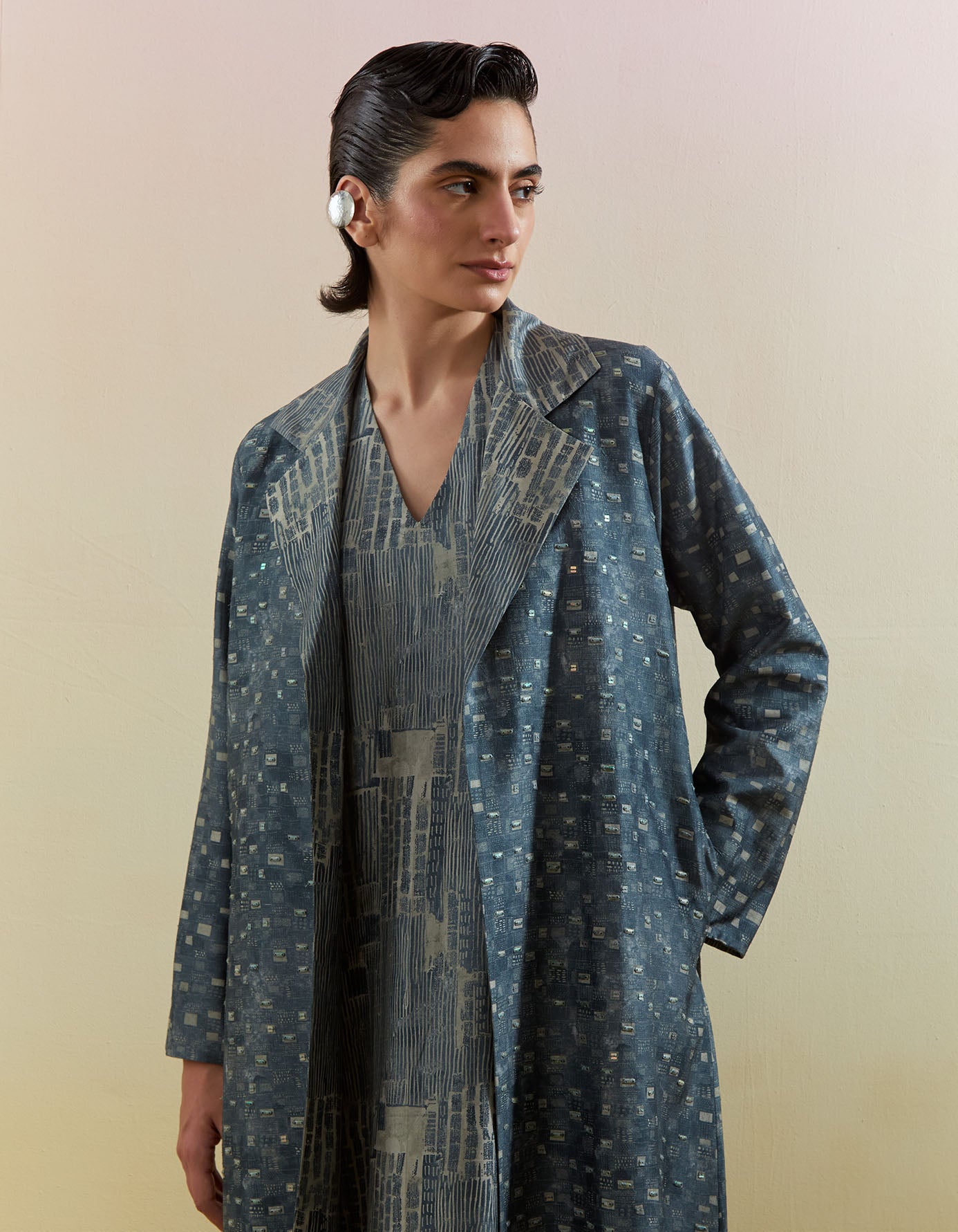 Scribe Indigo & Slate Dress (with Jacket)