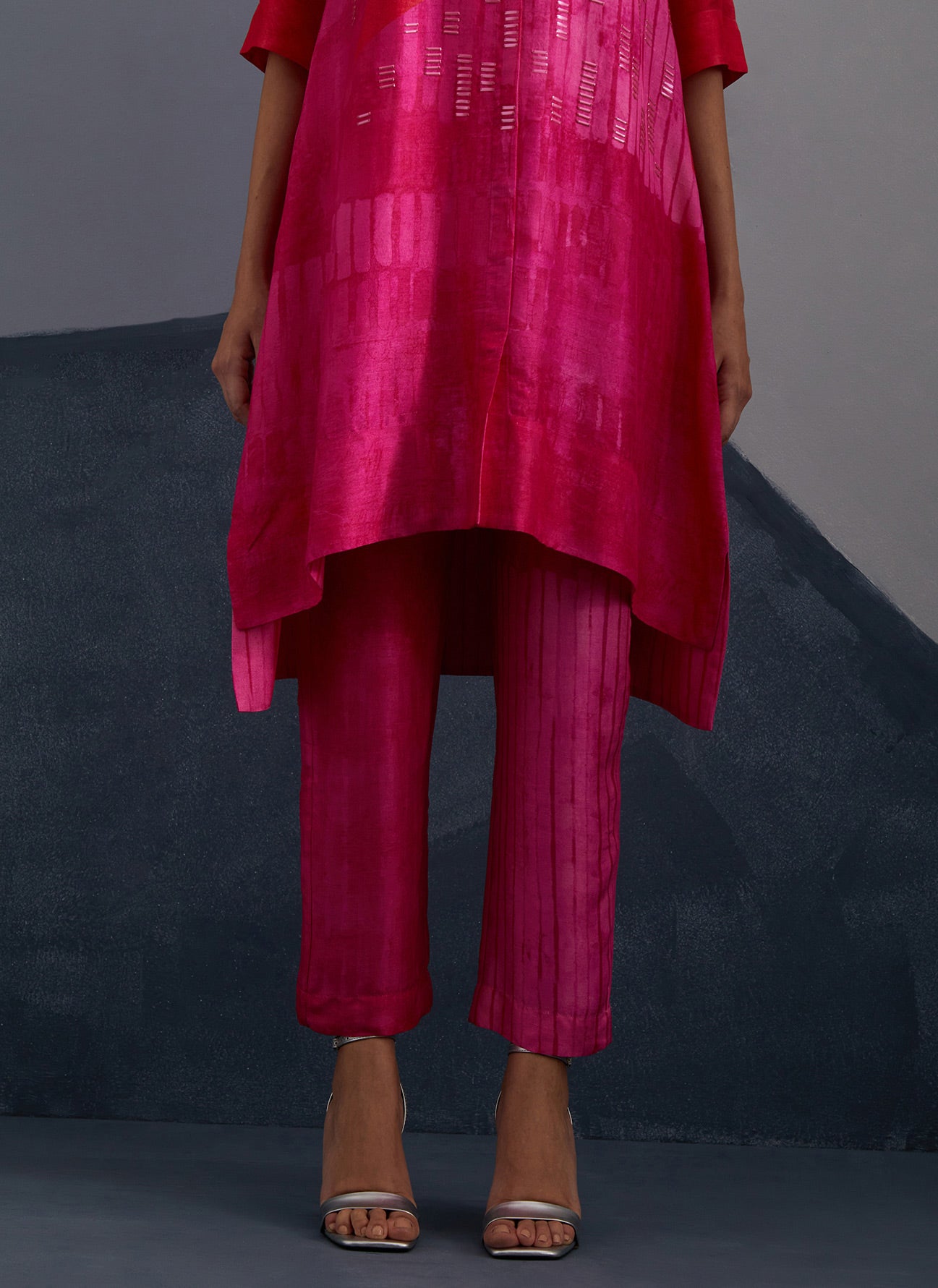 Omen Vermilion & Fuchsia Kurta Set