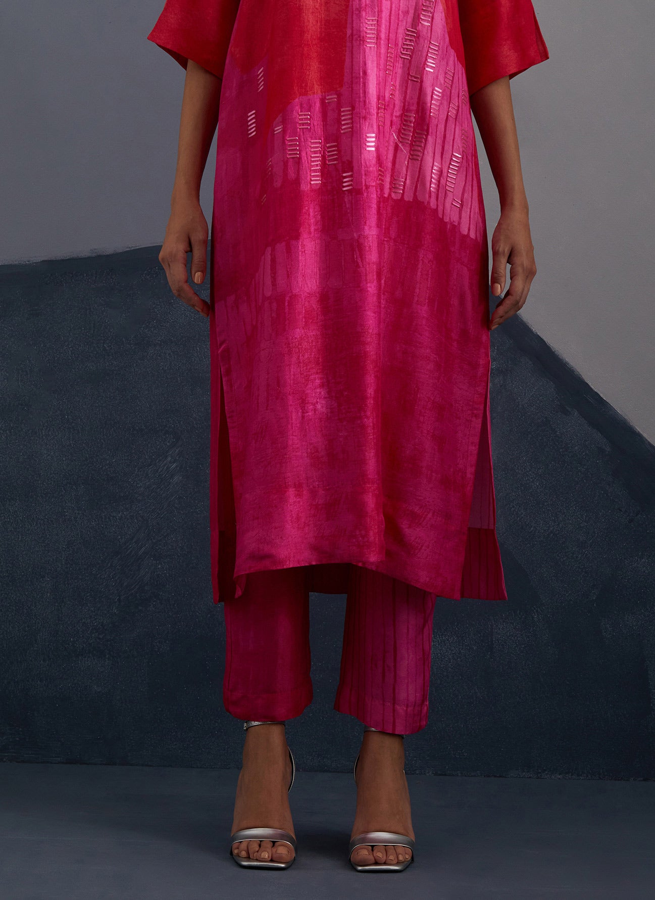 Omen Vermilion & Fuchsia Kurta Set