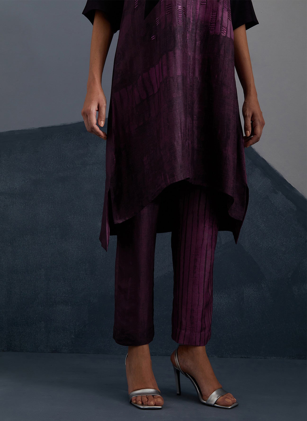 Omen Plum & Indigo Kurta Set