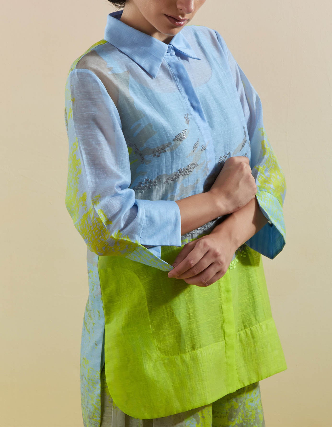 Gliss Blue & Lime Green Co-Ord Set
