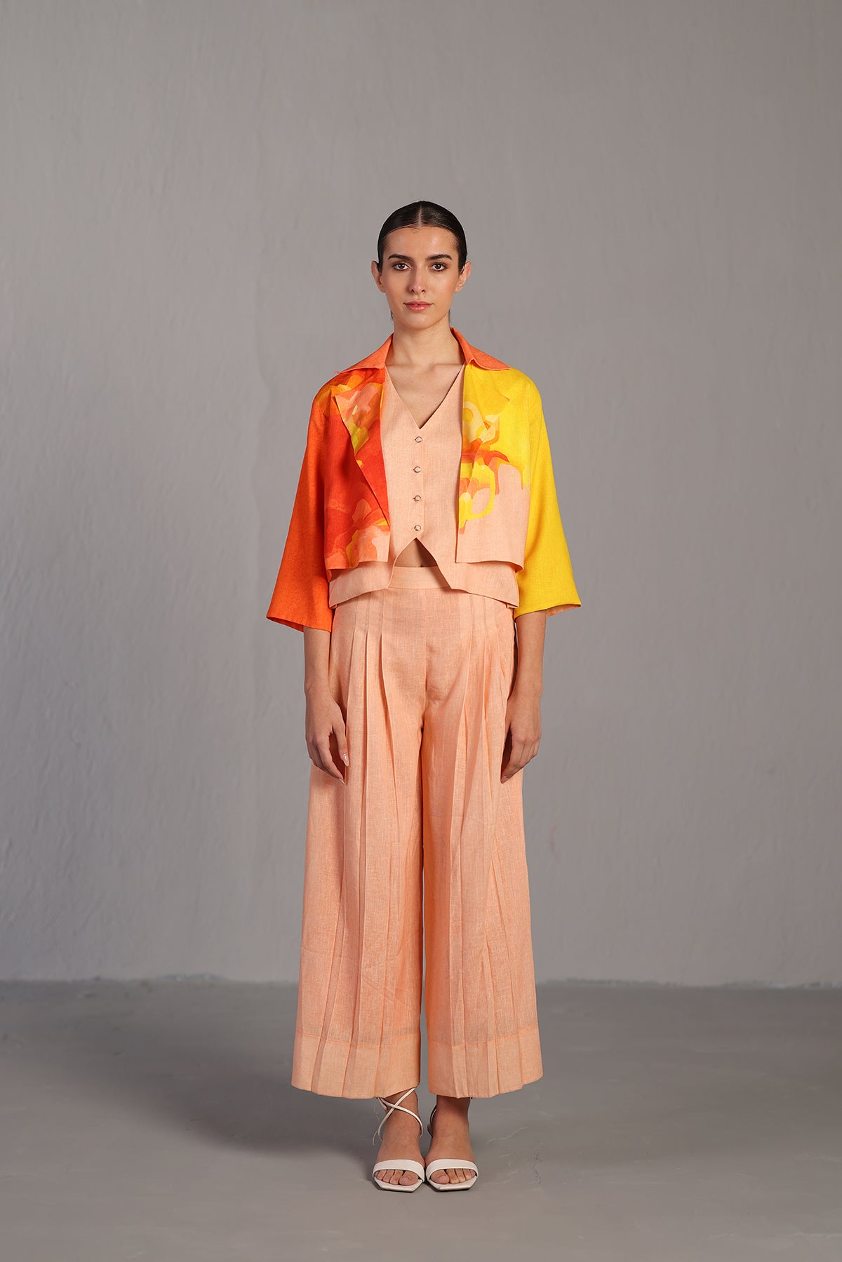 Diffuse Bright Orange & Yellow Jacket Set