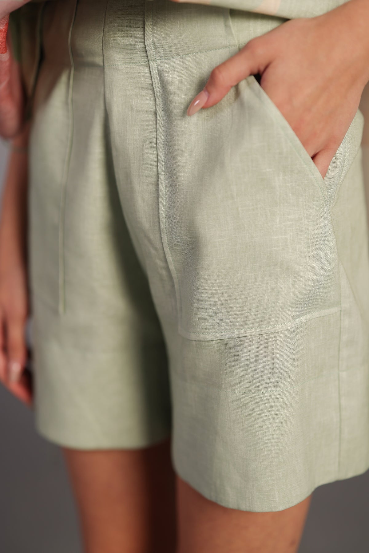 Diffuse Soft Pink & Green Shorts Set