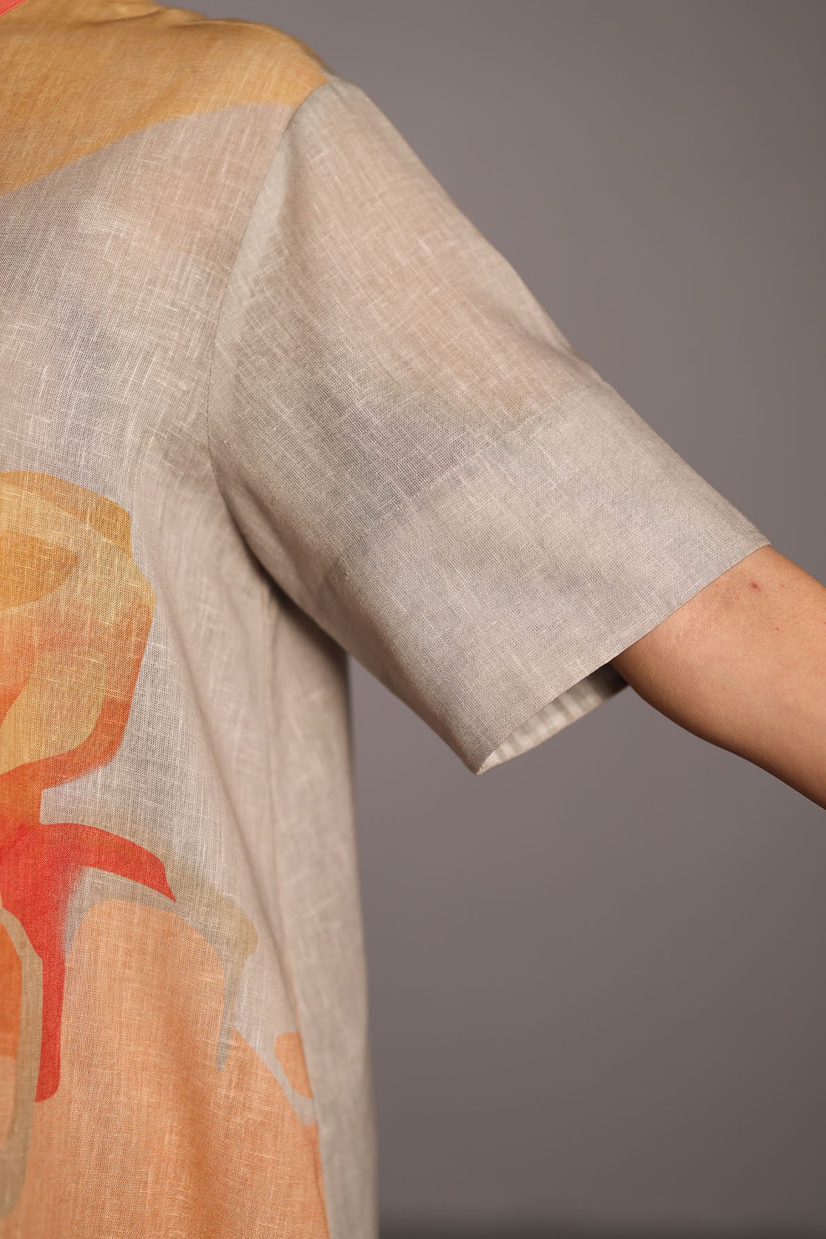 Diffuse Peach & Grey Short Dress