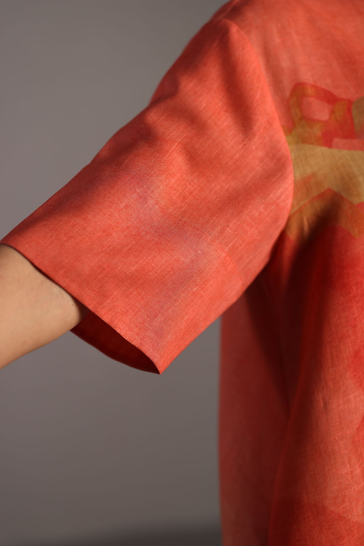 Diffuse Peach & Grey Short Dress