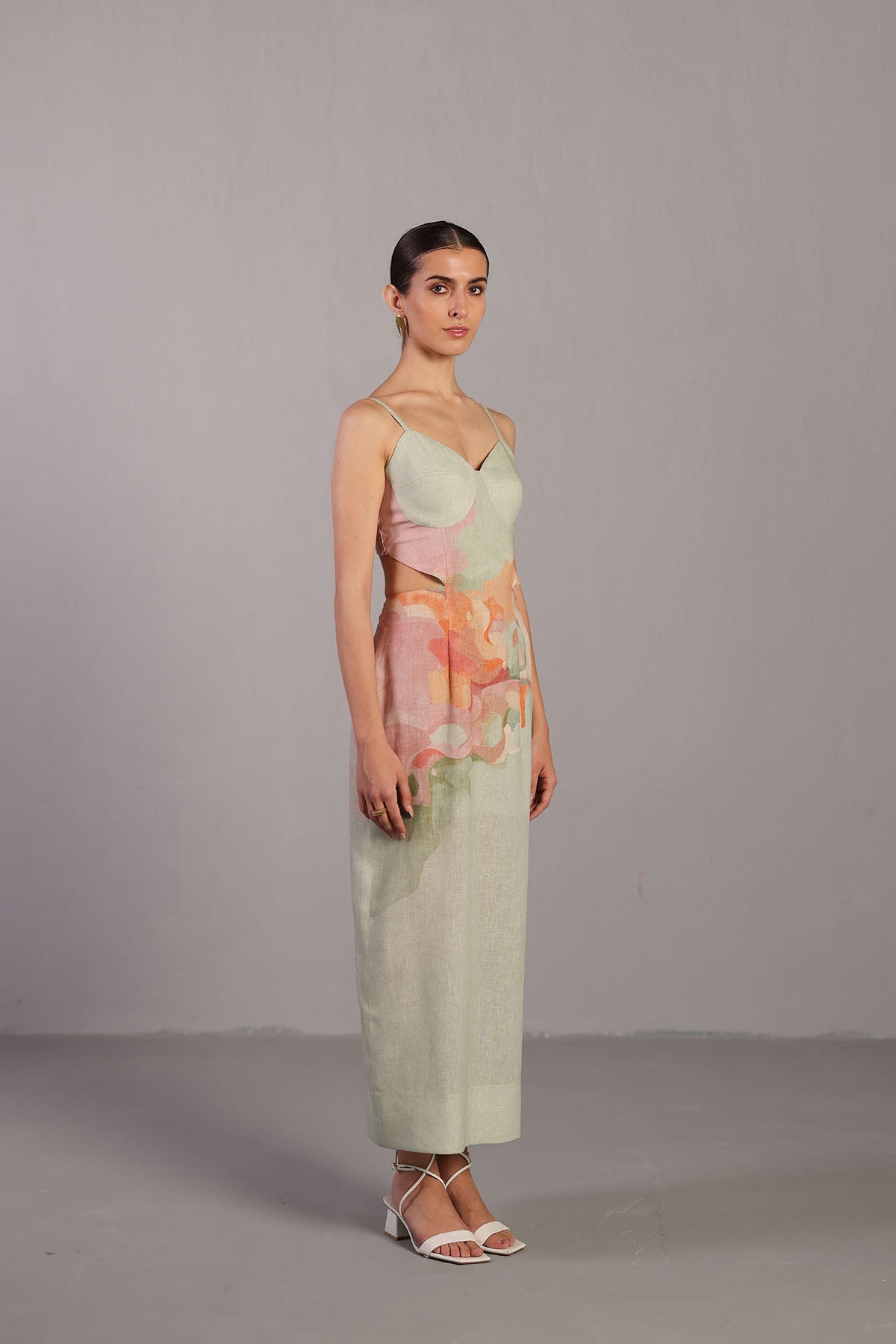 Diffuse Soft Pink & Green Dress