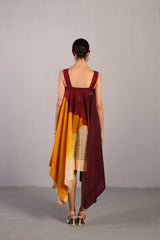 Diffuse Wine & Cream Dress