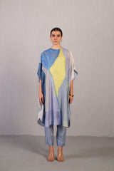 Sepal Blueberry & Coral Yellow Kaftan Set