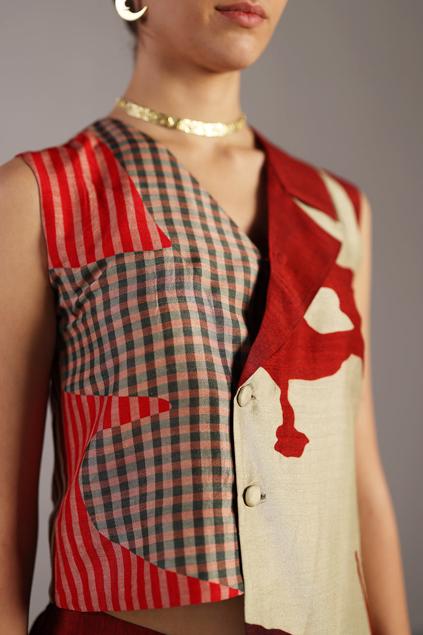 Floro Crimson Red Jacket Set