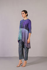 Glint Green & Purple Kurta Set