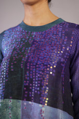 Glint Green & Purple Kurta Set