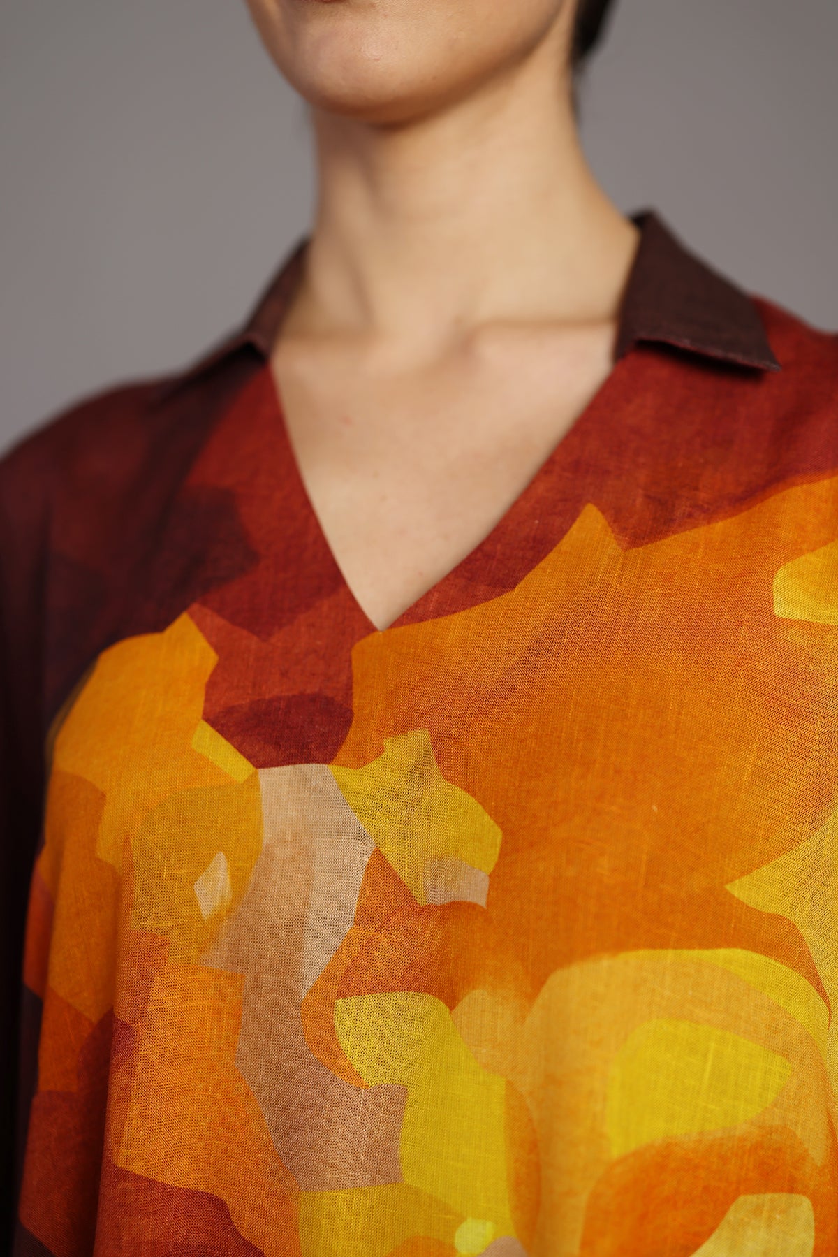 Diffuse Brown & Ochre Kurta Set
