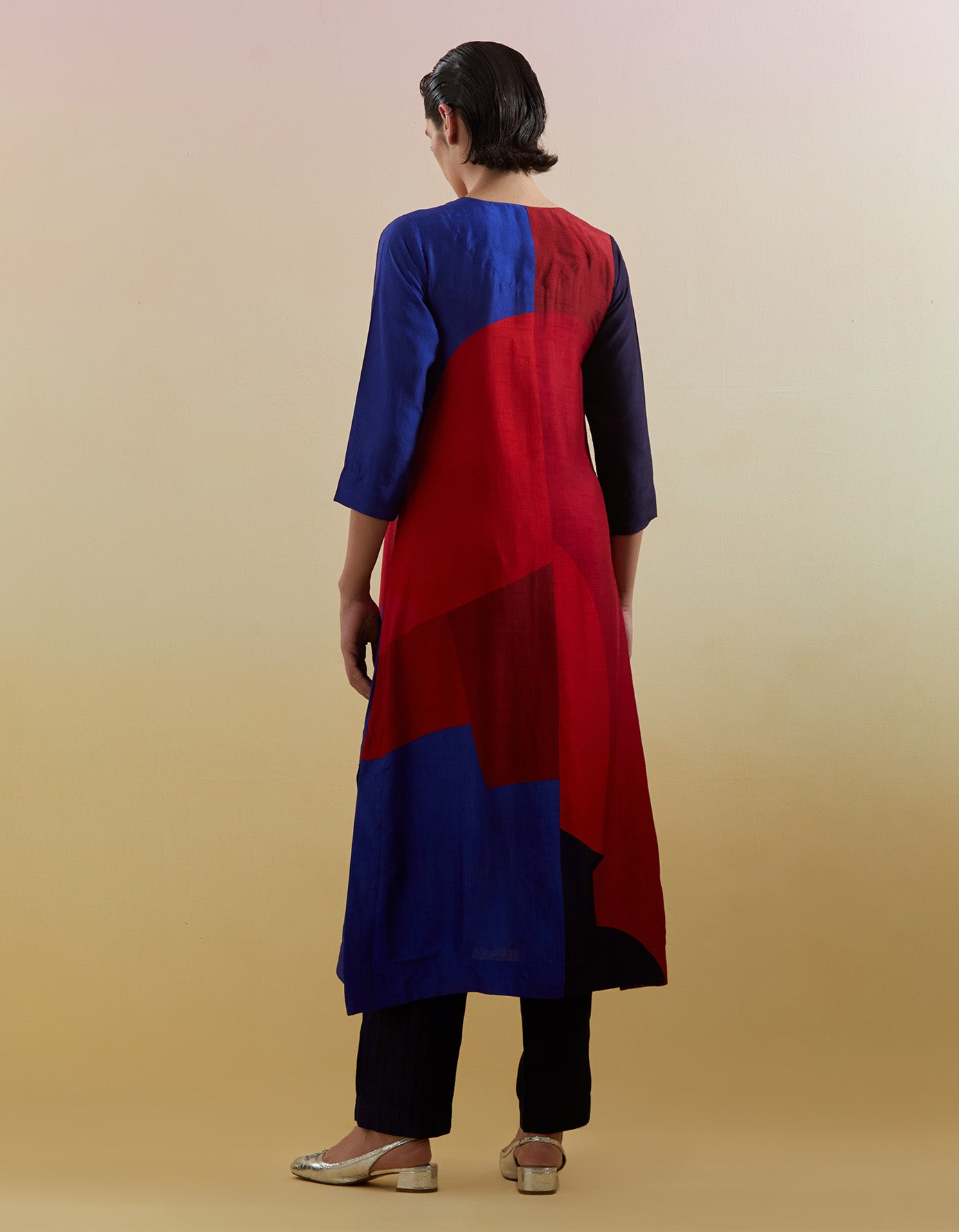 Zenith Navy & Red Kurta Set