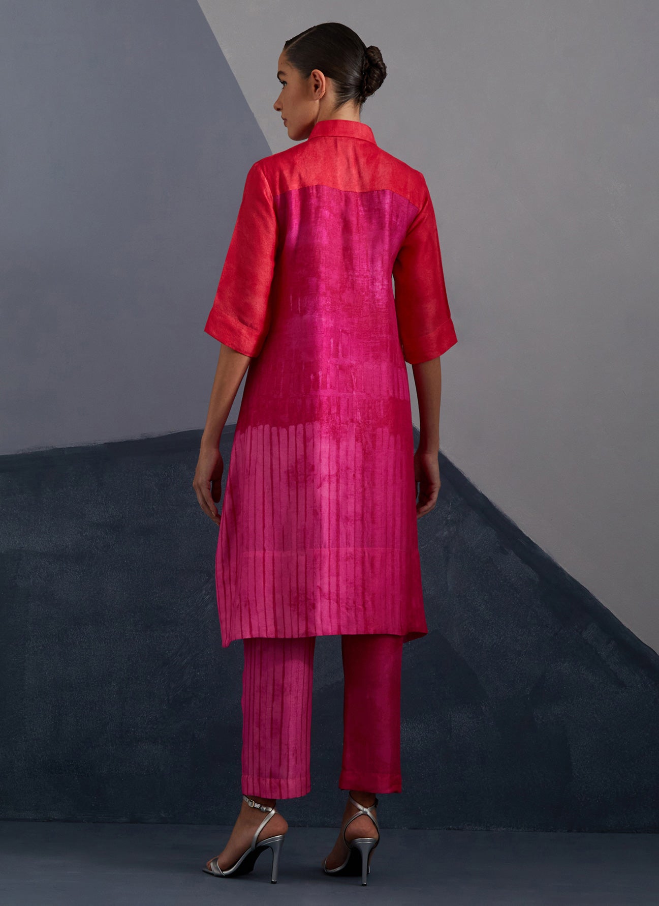Omen Vermilion & Fuchsia Kurta Set