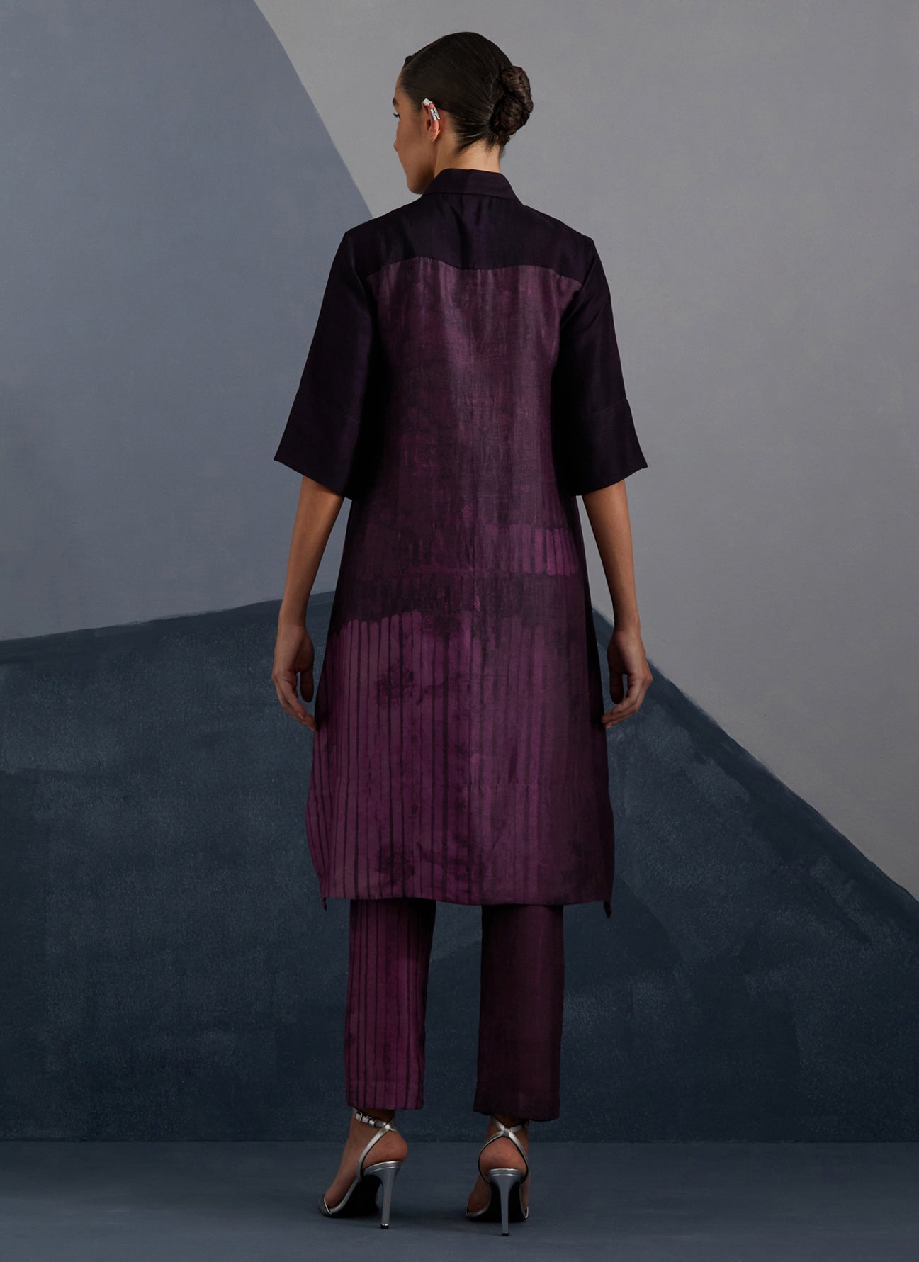 Omen Plum & Indigo Kurta Set