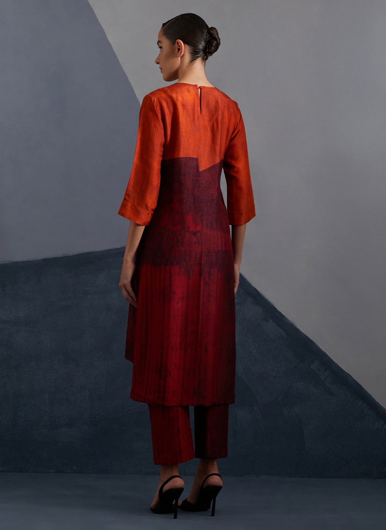 Omen Rust & Crimson Kurta Set
