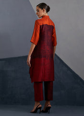 Omen Rust & Crimson Kurta Set