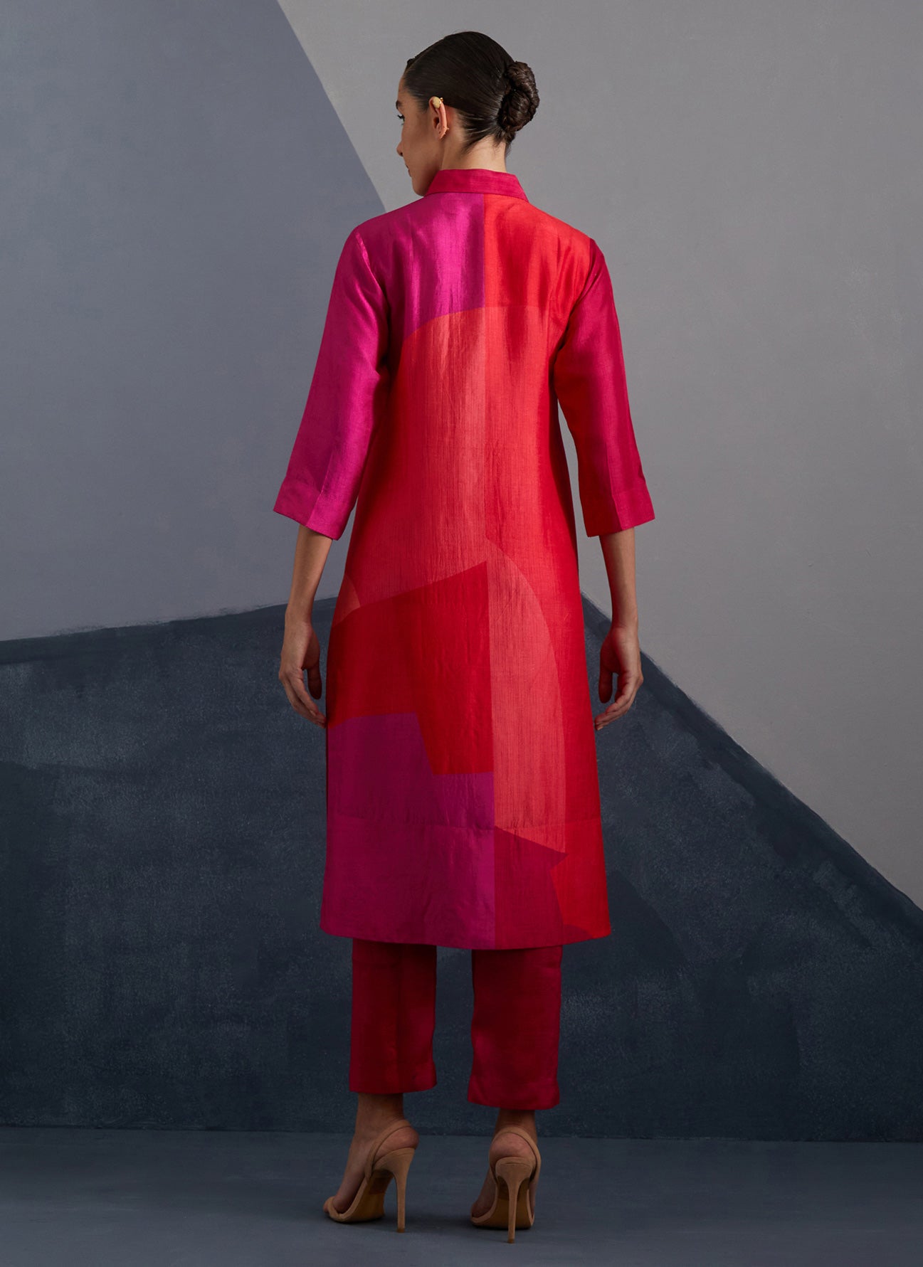Zenith Vermilion & Fuchsia Kurta Set