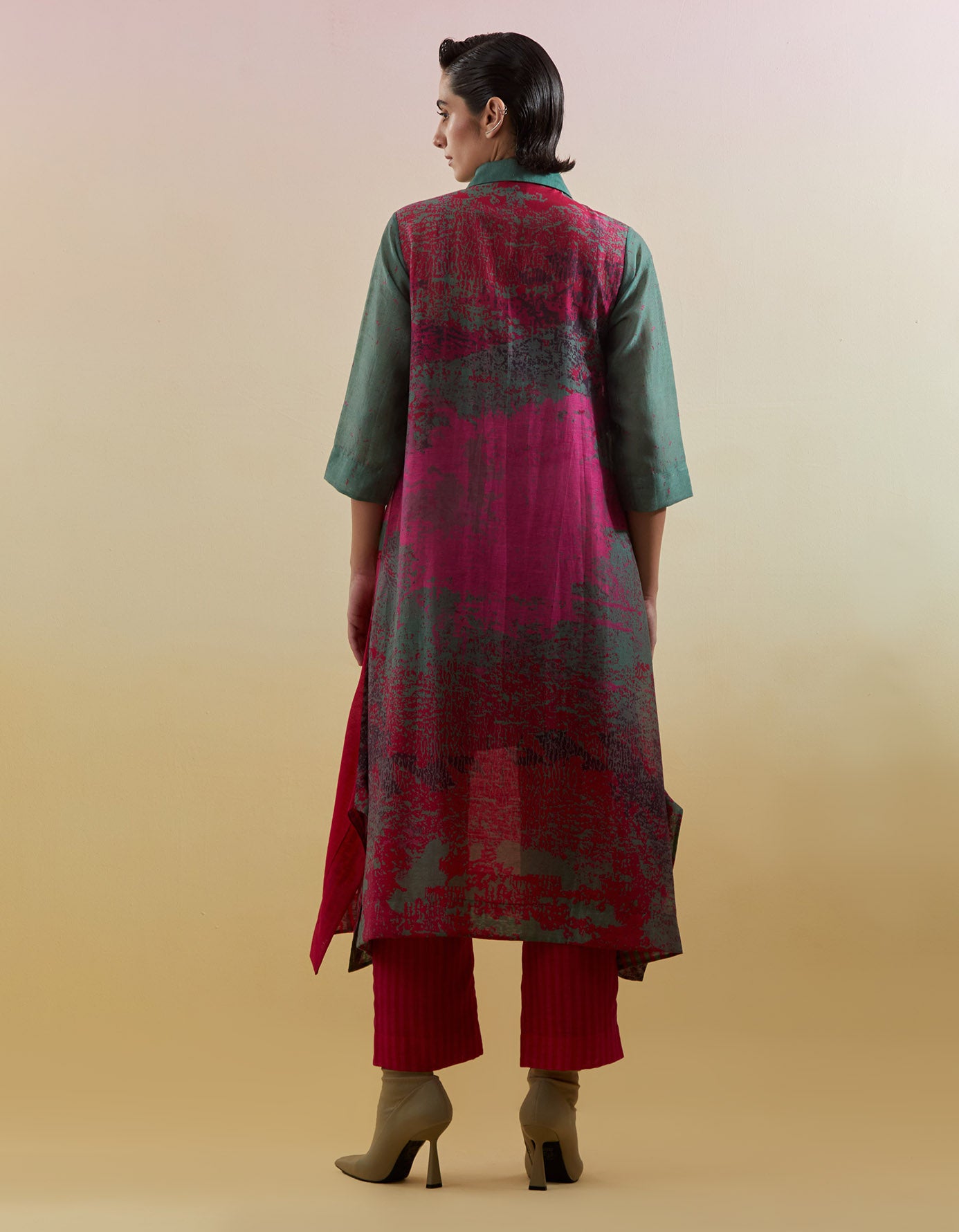 Gliss Green & Pink Kurta Set