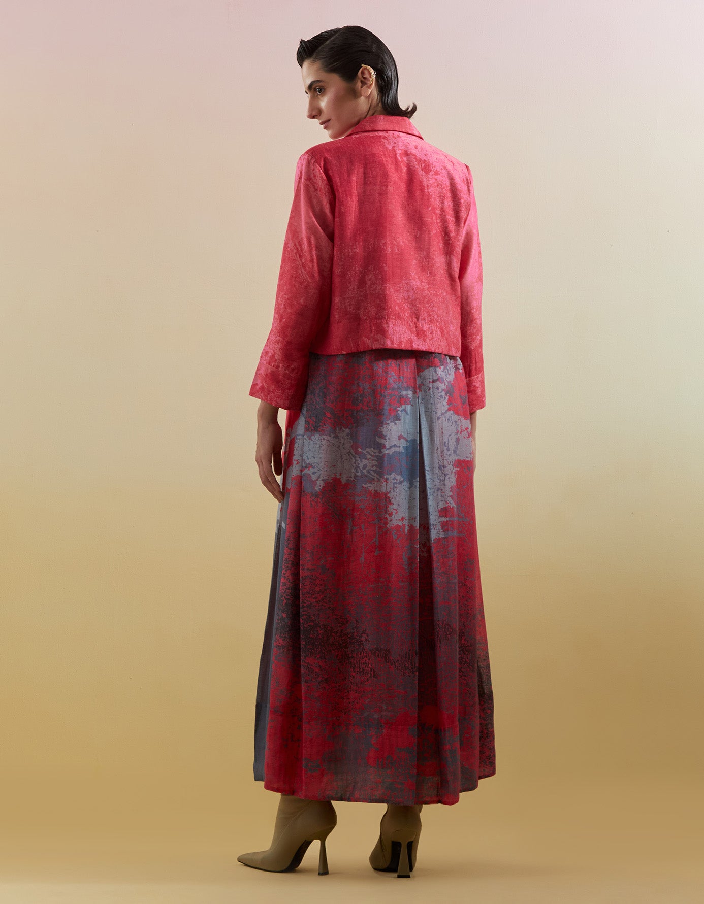 Gliss Pink & Grey Jacket Set